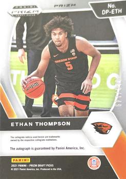 2021 Panini Prizm Draft Picks - Draft Picks Autographs Prizms Blue #DP-ETH Ethan Thompson Back