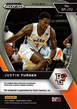 2021 Panini Prizm Draft Picks - Draft Picks Autographs Prizms Blue #DP-JTU Justin Turner Back