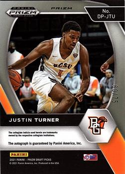 2021 Panini Prizm Draft Picks - Draft Picks Autographs Prizms Blue Ice #DP-JTU Justin Turner Back