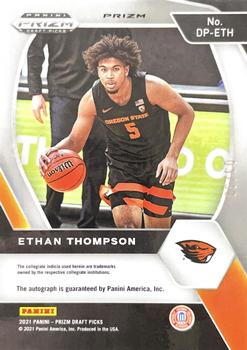 2021 Panini Prizm Draft Picks - Draft Picks Autographs Prizms Purple Ice #DP-ETH Ethan Thompson Back