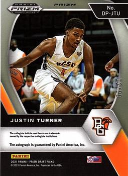 2021 Panini Prizm Draft Picks - Draft Picks Autographs Prizms Purple Ice #DP-JTU Justin Turner Back