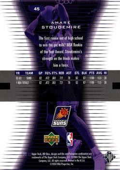 2003-04 UD Glass #45 Amare Stoudemire Back