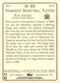 2006-07 Topps Turkey Red - Red #99 Ron Artest Back
