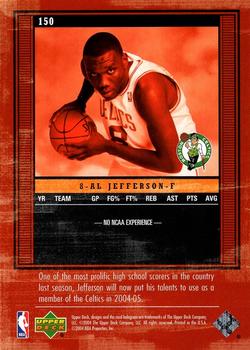 2003-04 Upper Deck Legends #150 Al Jefferson Back