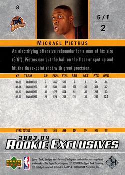 2003-04 Upper Deck Rookie Exclusives #8 Mickael Pietrus Back
