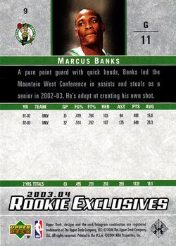 2003-04 Upper Deck Rookie Exclusives #9 Marcus Banks Back