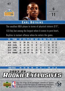 2003-04 Upper Deck Rookie Exclusives #47 Earl Boykins Back