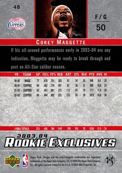 2003-04 Upper Deck Rookie Exclusives #48 Corey Maggette Back