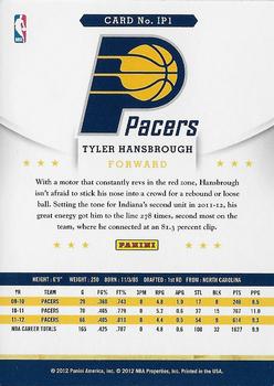 2012-13 Hoops Indiana Pacers #IP1 Tyler Hansbrough Back