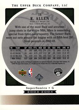 2003-04 Upper Deck Standing O #73 Ray Allen Back