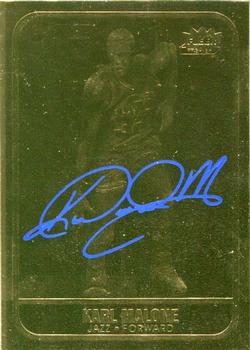 1997-98 Fleer 23KT Gold - Blue Foil Facsimile Autographs #NNO Karl Malone Front