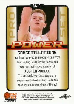2021-22 Pro Set Power #BA-JP1 Justin Powell Back