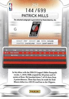 2009-10 Panini Season Update - Prestige Draft Picks Rights #252 Patrick Mills Back
