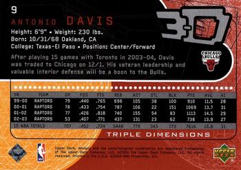 2003-04 Upper Deck Triple Dimensions #9 Antonio Davis Back