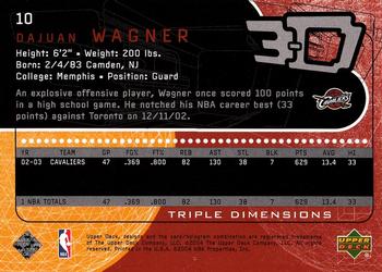 2003-04 Upper Deck Triple Dimensions #10 Dajuan Wagner Back