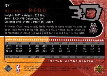 2003-04 Upper Deck Triple Dimensions #47 Michael Redd Back