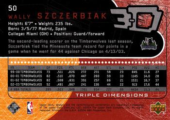 2003-04 Upper Deck Triple Dimensions #50 Wally Szczerbiak Back