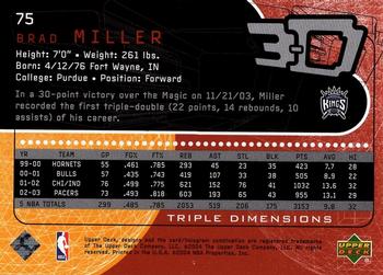 2003-04 Upper Deck Triple Dimensions #75 Brad Miller Back