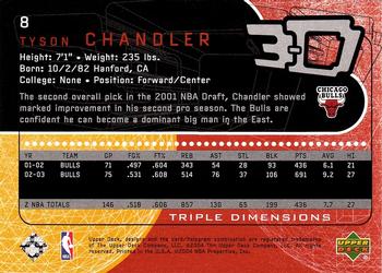 2003-04 Upper Deck Triple Dimensions #8 Tyson Chandler Back