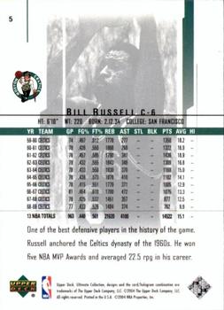 2003-04 Upper Deck Ultimate Collection #5 Bill Russell Back