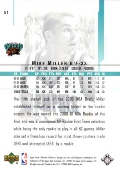 2003-04 Upper Deck Ultimate Collection #51 Mike Miller Back