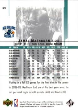2003-04 Upper Deck Ultimate Collection #69 Jamal Mashburn Back