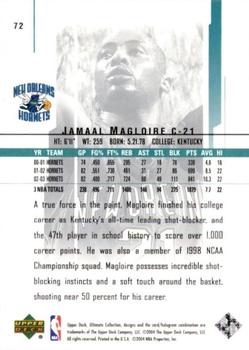2003-04 Upper Deck Ultimate Collection #72 Jamaal Magloire Back