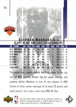 2003-04 Upper Deck Ultimate Collection #75 Stephon Marbury Back