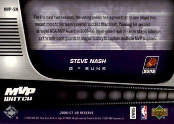 2006-07 UD Reserve - MVP Watch #MVP-SN Steve Nash Back