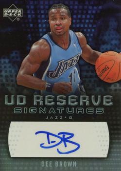 2006-07 UD Reserve - Signatures #RA-DB Dee Brown Front