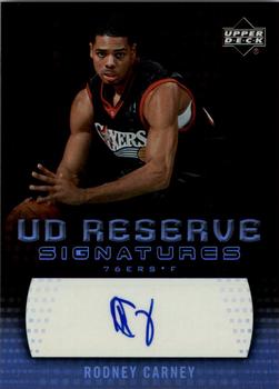 2006-07 UD Reserve - Signatures #RA-RC Rodney Carney Front