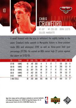 2003-04 Upper Deck #10 Chris Crawford Back