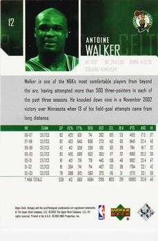 2003-04 Upper Deck #12 Antoine Walker Back