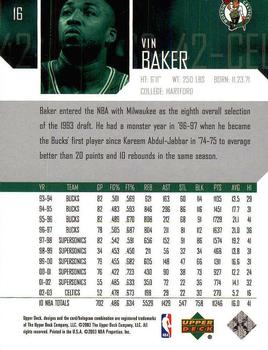 2003-04 Upper Deck #16 Vin Baker Back