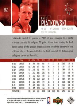 2003-04 Upper Deck #92 Eric Piatkowski Back