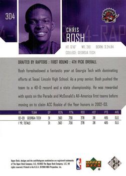 2003-04 Upper Deck #304 Chris Bosh Back