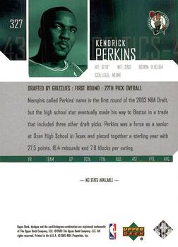 2003-04 Upper Deck #327 Kendrick Perkins Back