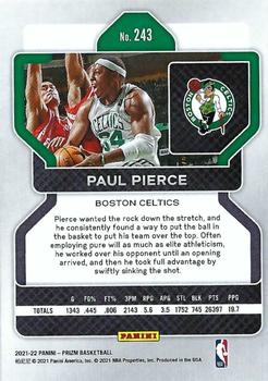 2021-22 Panini Prizm #243 Paul Pierce Back