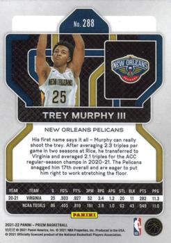 2021-22 Panini Prizm #288 Trey Murphy III Back
