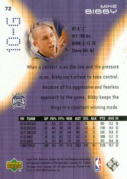 2003-04 Upper Deck Hardcourt #72 Mike Bibby Back