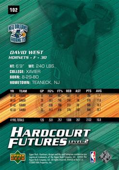 2003-04 Upper Deck Hardcourt #102 David West Back