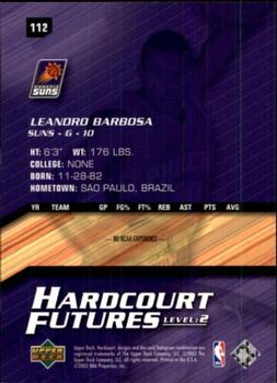 2003-04 Upper Deck Hardcourt #112 Leandro Barbosa Back