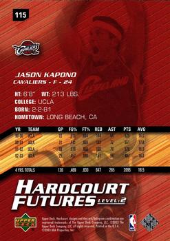 2003-04 Upper Deck Hardcourt #115 Jason Kapono Back
