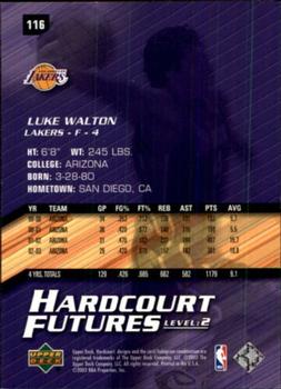 2003-04 Upper Deck Hardcourt #116 Luke Walton Back