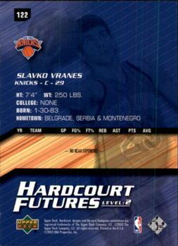 2003-04 Upper Deck Hardcourt #122 Slavko Vranes Back