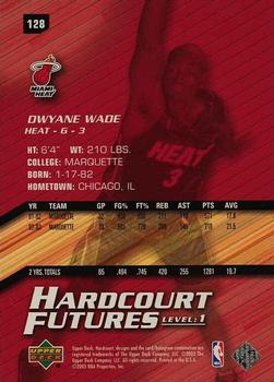2003-04 Upper Deck Hardcourt #128 Dwyane Wade Back