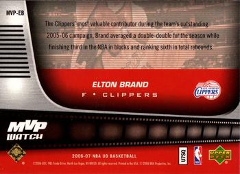 2006-07 Upper Deck - MVP Watch #MVP-EB Elton Brand Back