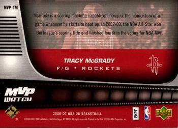 2006-07 Upper Deck - MVP Watch #MVP-TM Tracy McGrady Back