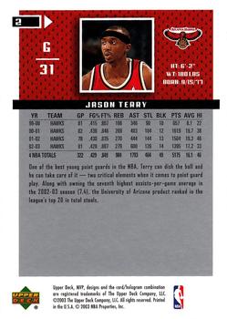 2003-04 Upper Deck MVP #2 Jason Terry Back