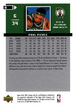 2003-04 Upper Deck MVP #8 Paul Pierce Back